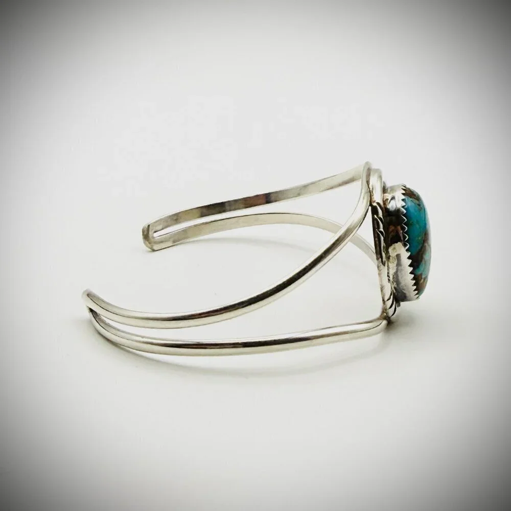 Navajo Turquoise Cuff — Sterling, 6.25